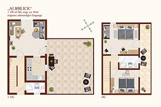 Grundriss Ferienwohnung Albblick